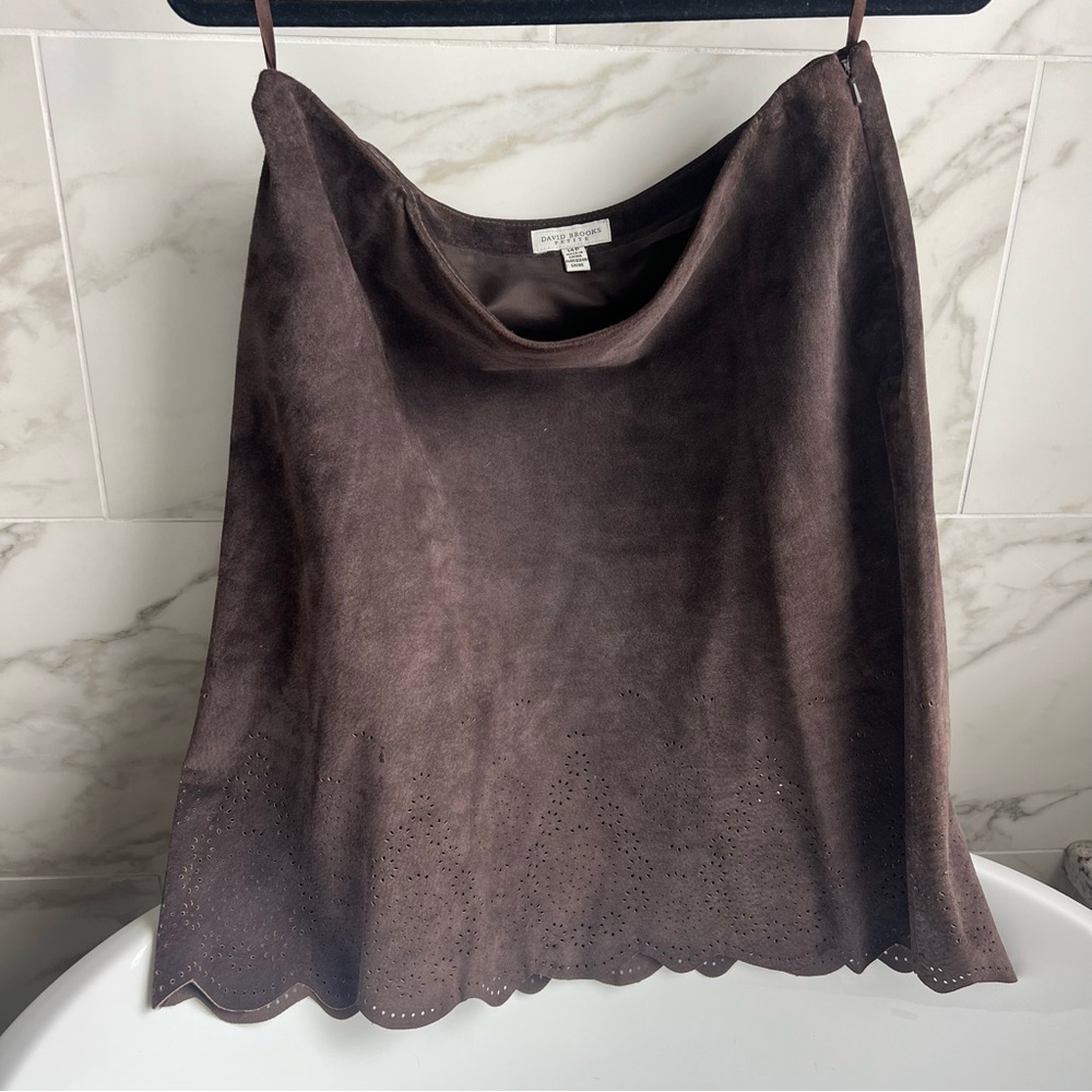 Authentic Brown Suede Skirt - 14P